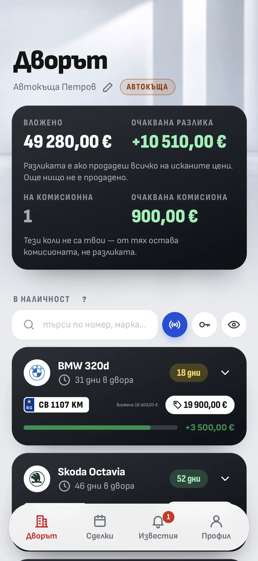 Дворът на автокъща в Cheko